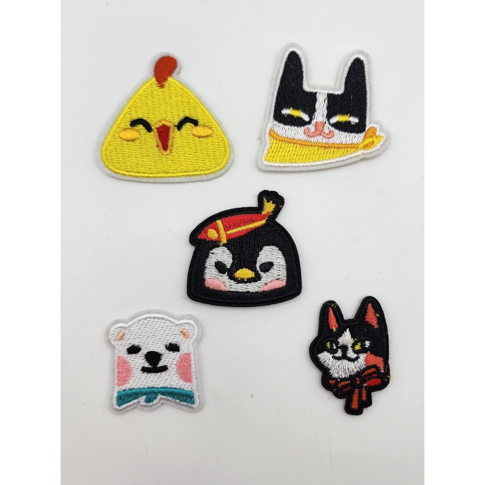 LOT OF 5 CUTE ANIMAL EMBROIDERED PATCHES